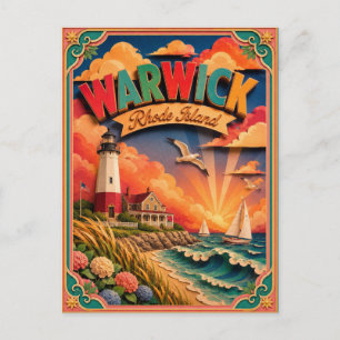 Cartão Postal PopCut Estados Warwick Rhode Island Arte em Papel