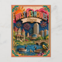 PopCut Estados West Des Moines Iowa Arte em Papel