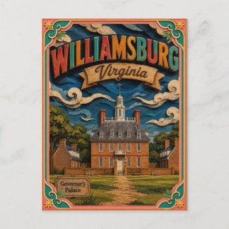 Cartão Postal PopCut Estados Williamsburg Virgínia Arte de Papel