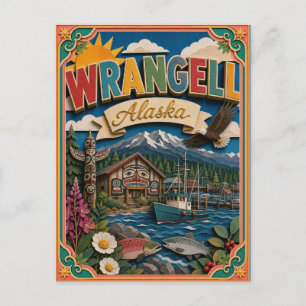 Cartão Postal PopCut Estados Wrangell Alasca Arte em Papel