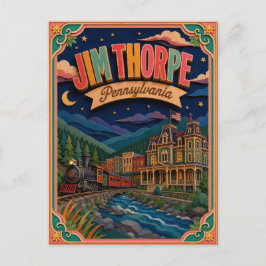 Cartão Postal PopCut States Jim Thorpe Pennsylvania Paper Art