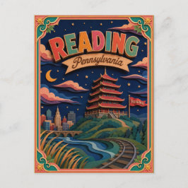 Cartão Postal PopCut States Reading Pennsylvania Paper Art