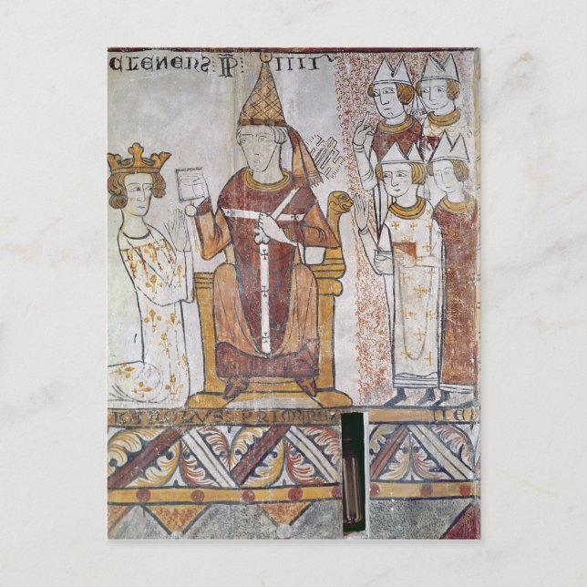 Cartão Postal Pope Clement IV Invocando Charles de Anjou (Frente)