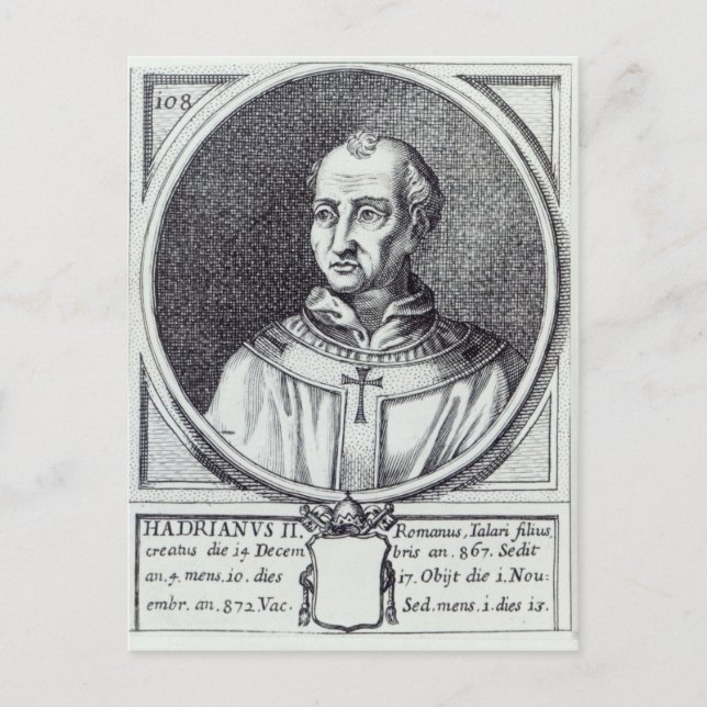Cartão Postal Pope Hadrian II (Frente)