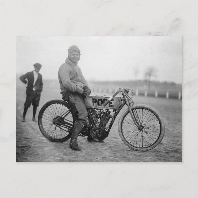Cartão Postal Pope Motorcycle Racer, 1915 (Frente)