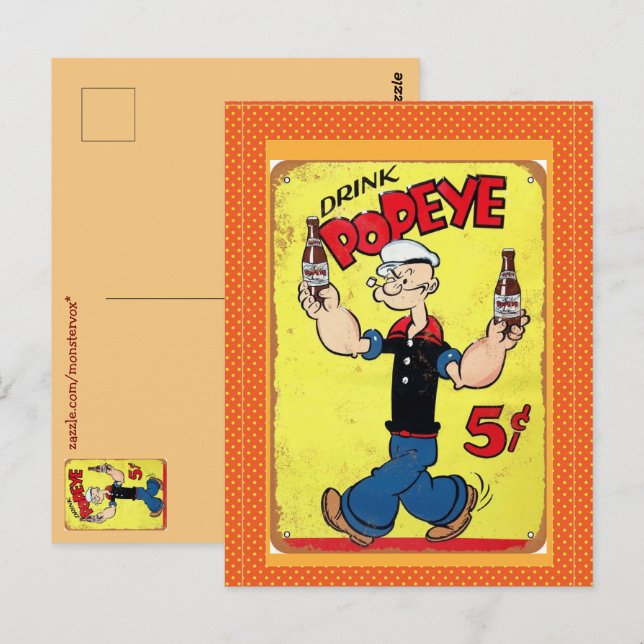 Cartão Postal Popeye Postcard (Frente/Verso)