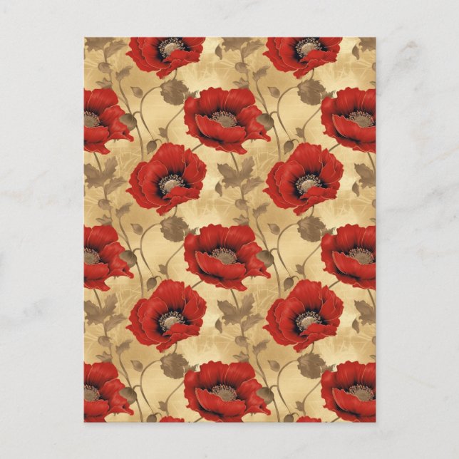 Cartão Postal Poppies Chiyogami (Frente)