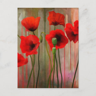 Cartão Postal Poppies de Aquarela