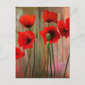 Cartão Postal Poppies de Aquarela