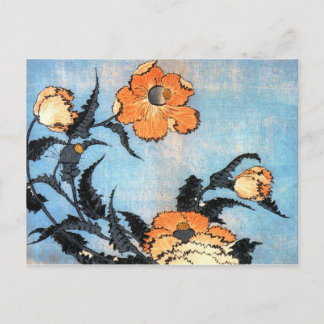 Cartão Postal Poppies, Katsushika Hokusai