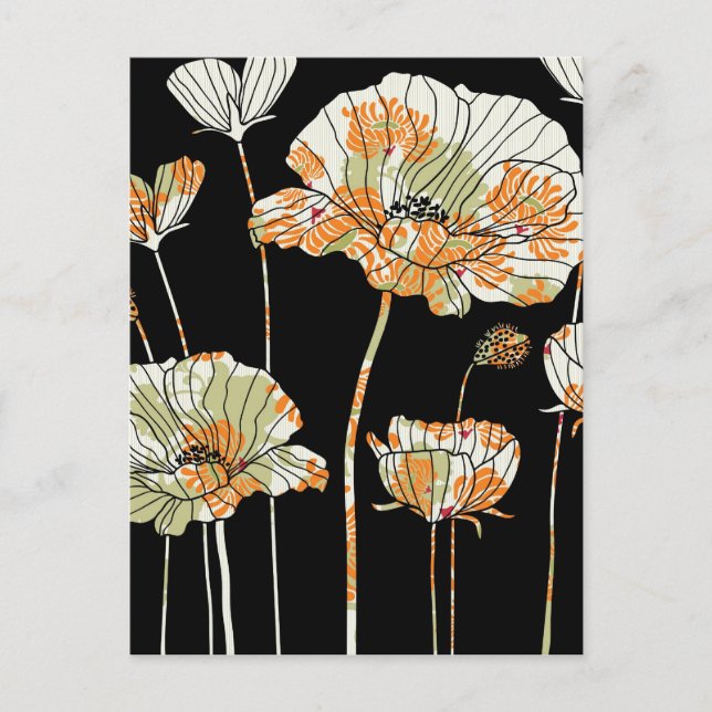 Cartão Postal Poppies Oo La (Frente)