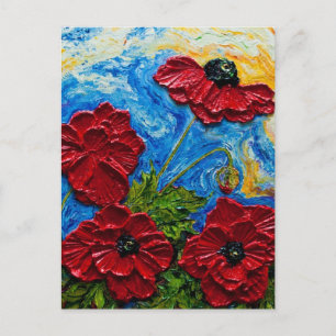 Cartão Postal Poppies vermelhos