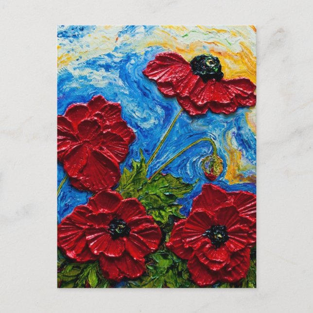 Cartão Postal Poppies vermelhos (Frente)