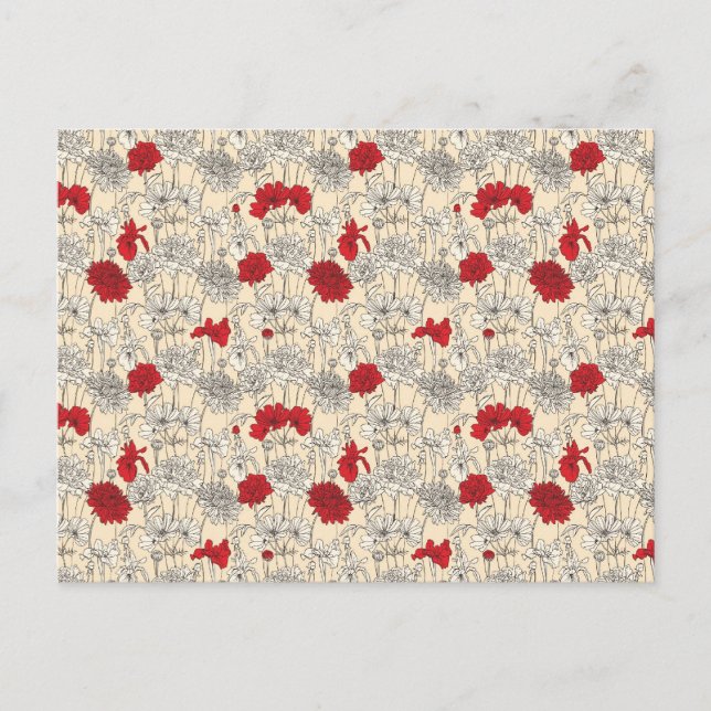 Cartão Postal Poppies vermelhos (Frente)