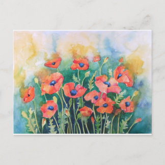 Cartão Postal Poppies vibrantes