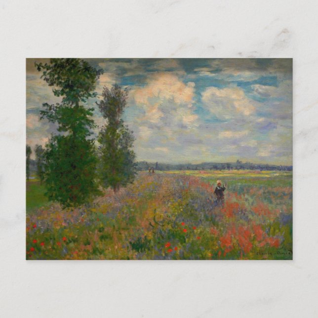 Cartão Postal Poppy Fields Claude Monet Fine Art (Frente)