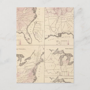 Cartão Postal População e Densidade - Censo dos Estados Unidos