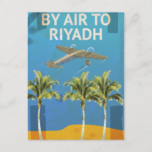 Cartão Postal Por Ar Para Riyadh Viagens vintage