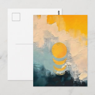 Cartão Postal Pôr do Sol Abstrato – Calmaria Dourada Sobre Horiz