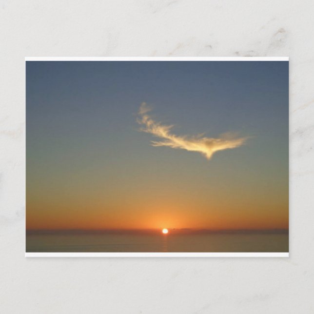 Cartão Postal pôr do sol anjo (Frente)