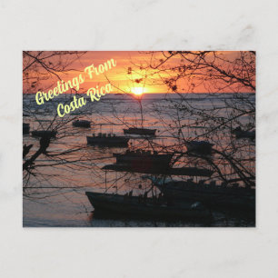 Cartão Postal Pôr do Sol Ardente em Tamarindo na Costa Rica