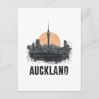Cartão Postal Pôr do sol da cidade de Auckland Nova Zelândia Via