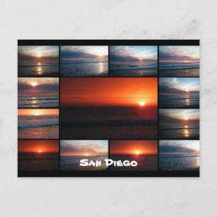 Cartão Postal Por do sol da colagem