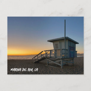 Cartão Postal Pôr do Sol da Hora Dourada - Marina Del Rey, CA