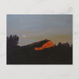 Cartão Postal pôr do sol da lua de 0008-cheio em Mte Ste Victoi