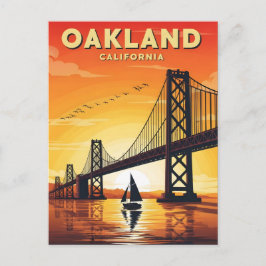 Cartão Postal Pôr do sol da ponte da baía de Oakland Califórnia 