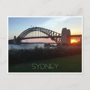 Cartão Postal pôr do sol da ponte sydney