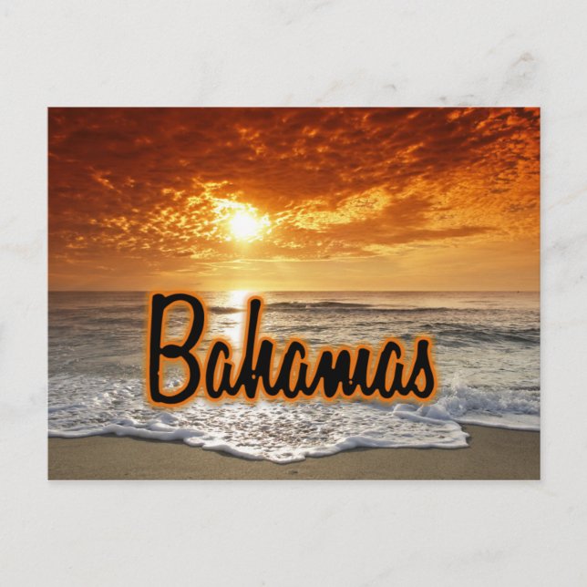 Cartão Postal Por do sol de Bahamas (Frente)