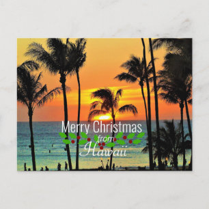 Cartão Postal Pôr do sol de Natal havaiano