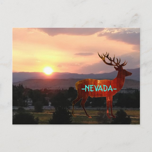 Cartão Postal Por do sol de Nevada (Frente)