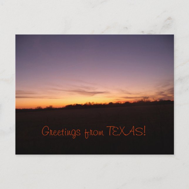 Cartão Postal Por do sol de Texas (Frente)