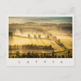 Cartão Postal Pôr do sol dourado sobre Vidzeme, Letônia