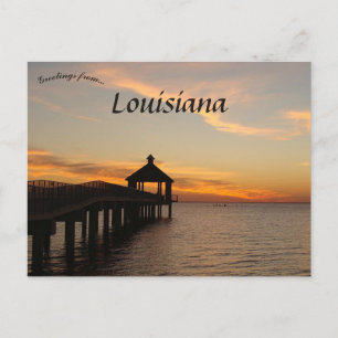 Cartão Postal Pôr do sol e gazebo na Louisiana