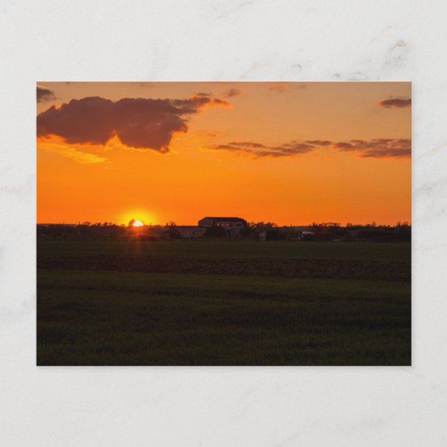 Cartão Postal Pôr do Sol em Biggleswade (Frente)