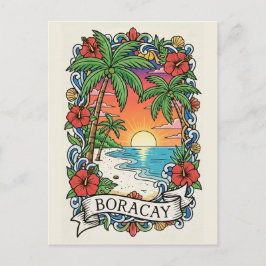 Cartão Postal Pôr do sol em Boracay Filipinas