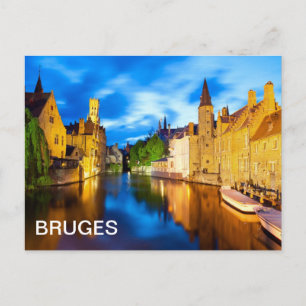 Cartão Postal Pôr do sol em Bruges. Bélgica