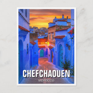 Cartão Postal Pôr do sol em Chefchaouen Marrocos Viagem
