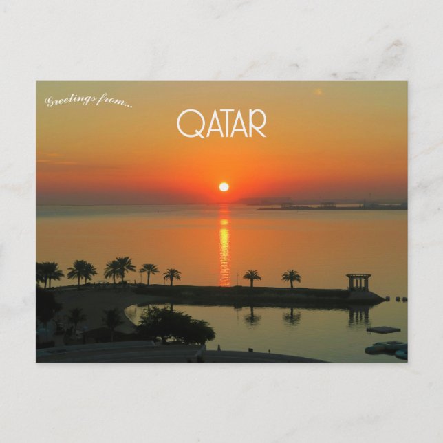Cartão Postal Pôr do sol em Doha Qatar (Frente)