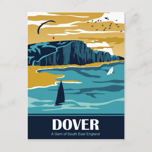 Cartão Postal Pôr do sol em Dover, Inglaterra (Frente)