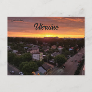 Cartão Postal Pôr do sol em Irpin Ucrânia