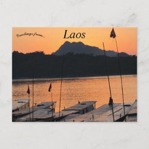 Cartão Postal Pôr do sol em Luang Prabang Laos