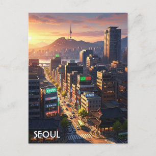 Cartão Postal Pôr do sol em Seul Coreia do Sul