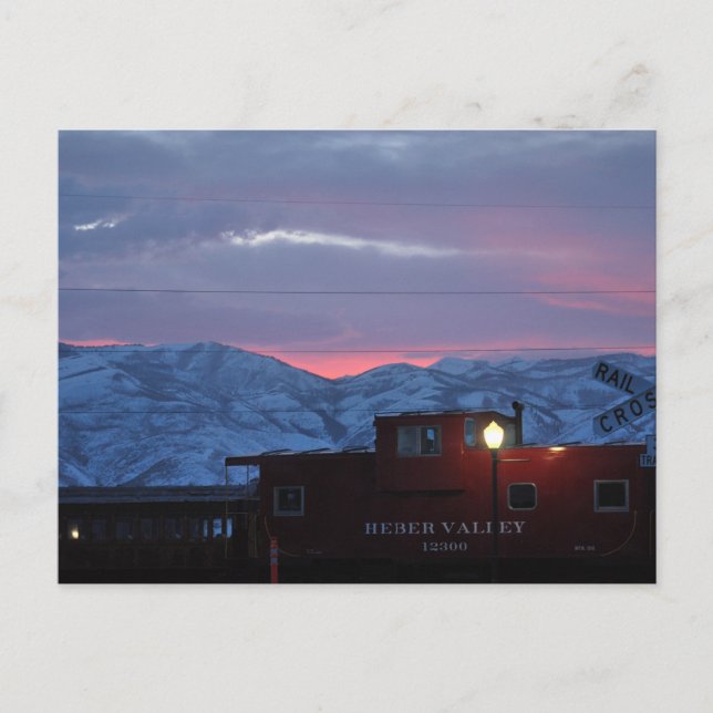 Cartão Postal pôr do sol em solo (Frente)