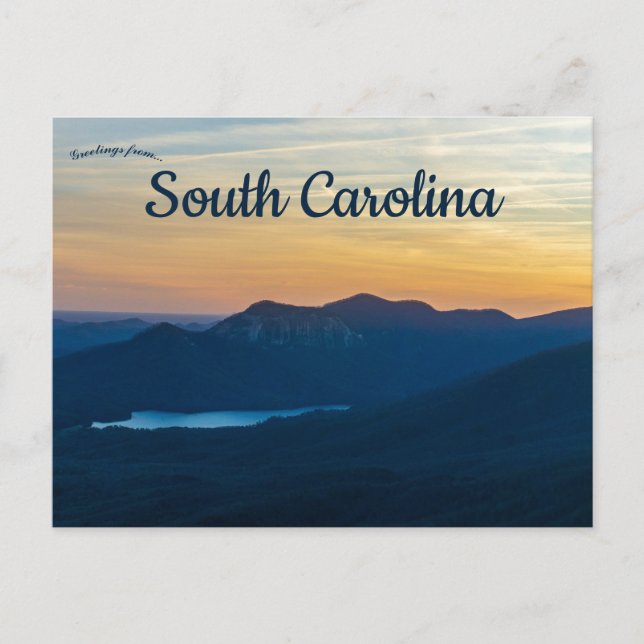 Cartão Postal Pôr do sol em Table Rock Carolina do Sul (Frente)