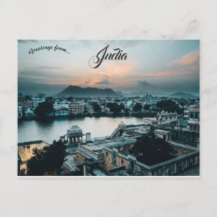Cartão Postal Pôr do sol em Udaipur na Índia
