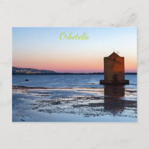 Cartão Postal Pôr do sol lindo em Orbetello, Toscana